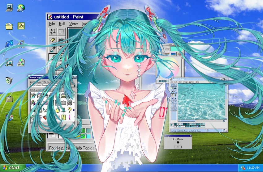 hatsune miku (vocaloid and 6 more) drawn by rovi_(xhs_2659836349)