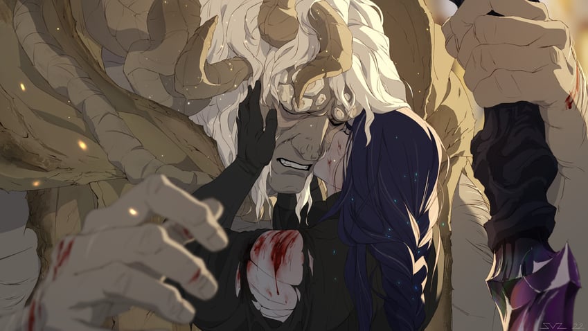 tarnished, morgott the omen king, and margit the fell omen (elden ring) drawn by suzanne_(tendermiasma)