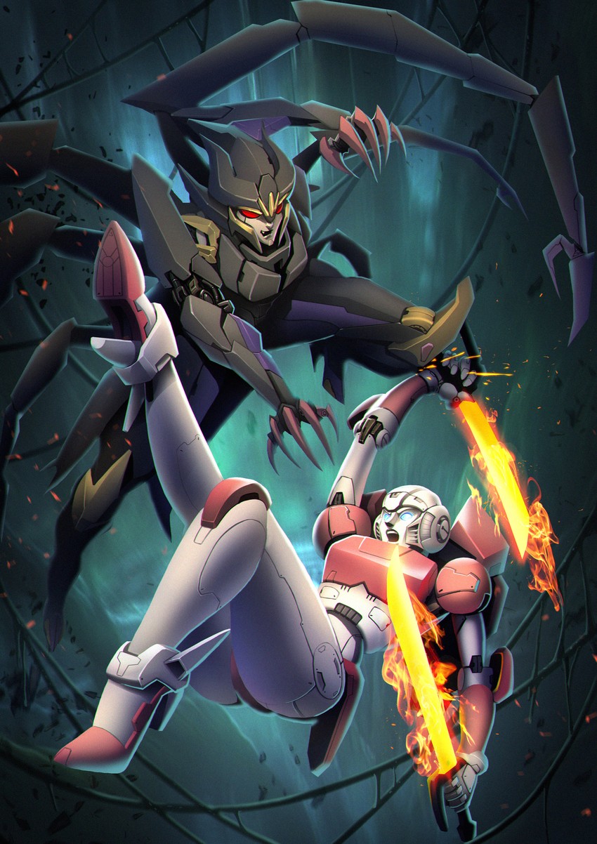 arcee and airachnid (transformers and 1 more) drawn by zhuyukun