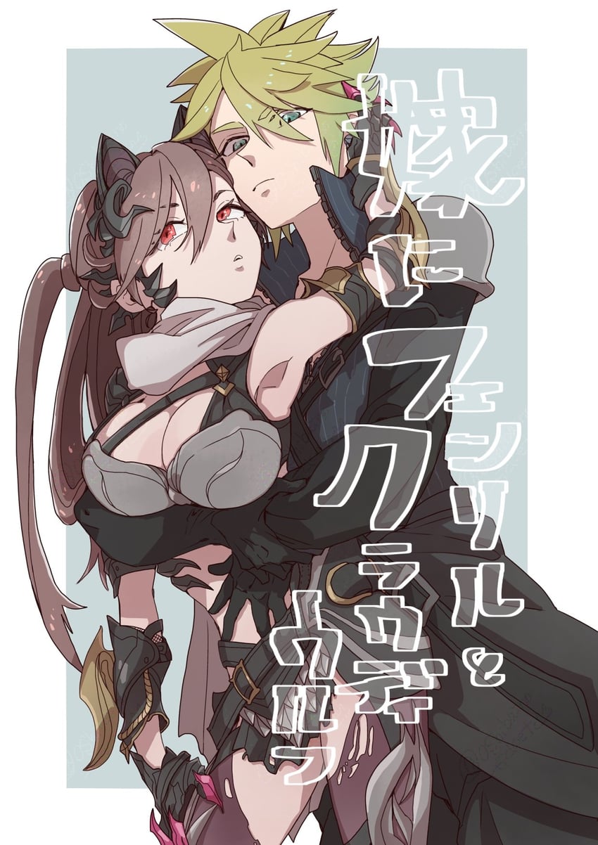 tifa lockhart, cloud strife, and fenrir (final fantasy and 3 more) drawn by oshibainoticket