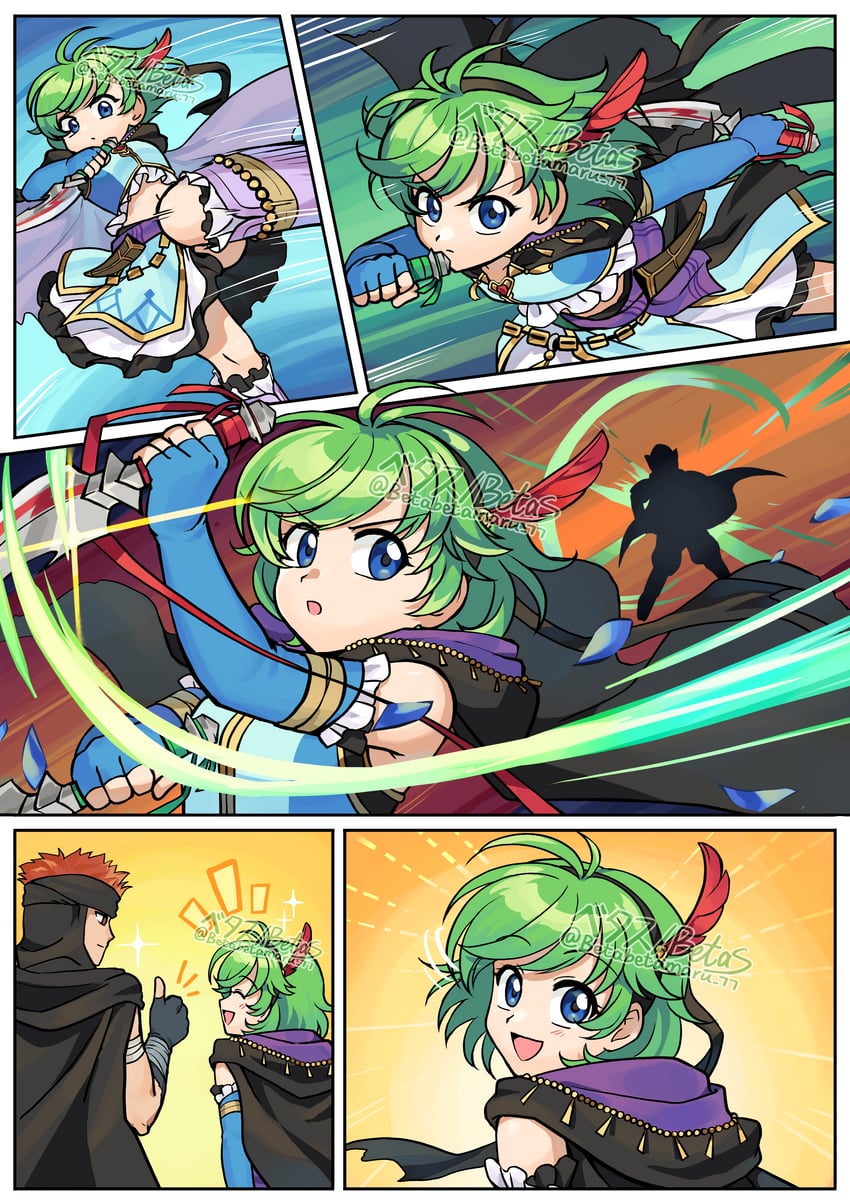 jaffar and nino (fire emblem and 2 more) drawn by betabetamaru