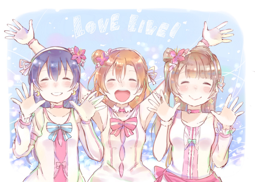 sonoda umi, minami kotori, and kosaka honoka (love live! and 1 more) drawn by shijimi_kozou
