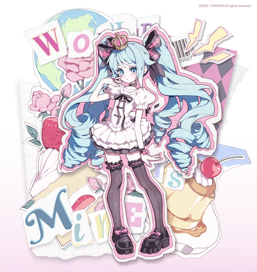 hatsune miku (vocaloid and 1 more) drawn by u_nyam