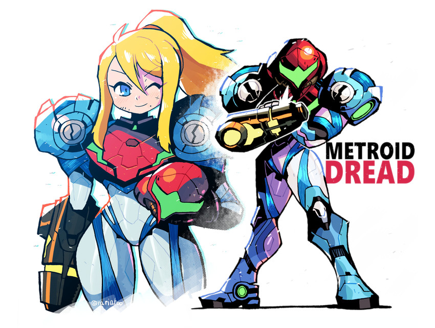 samus aran (metroid and 1 more) drawn by rariatto_(ganguri)