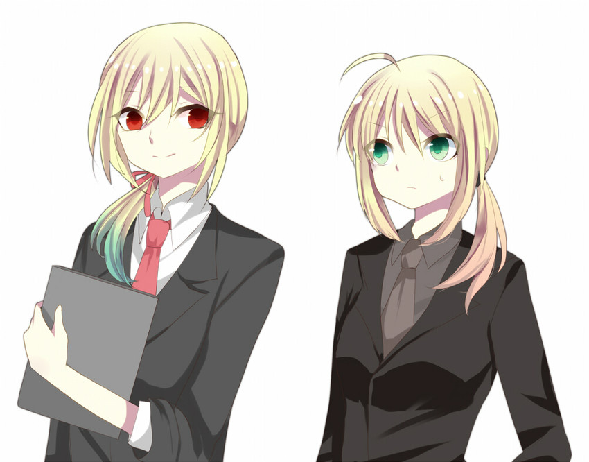 artoria pendragon, saber, and afuro terumi (fate and 4 more) drawn by kuromitsu_(hana_ichimon-me)