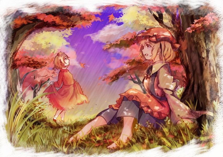 aki minoriko and aki shizuha (touhou) drawn by tamiku_(shisyamo609)
