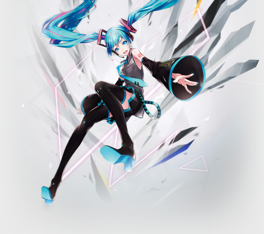 hatsune miku (vocaloid and 1 more) drawn by neco