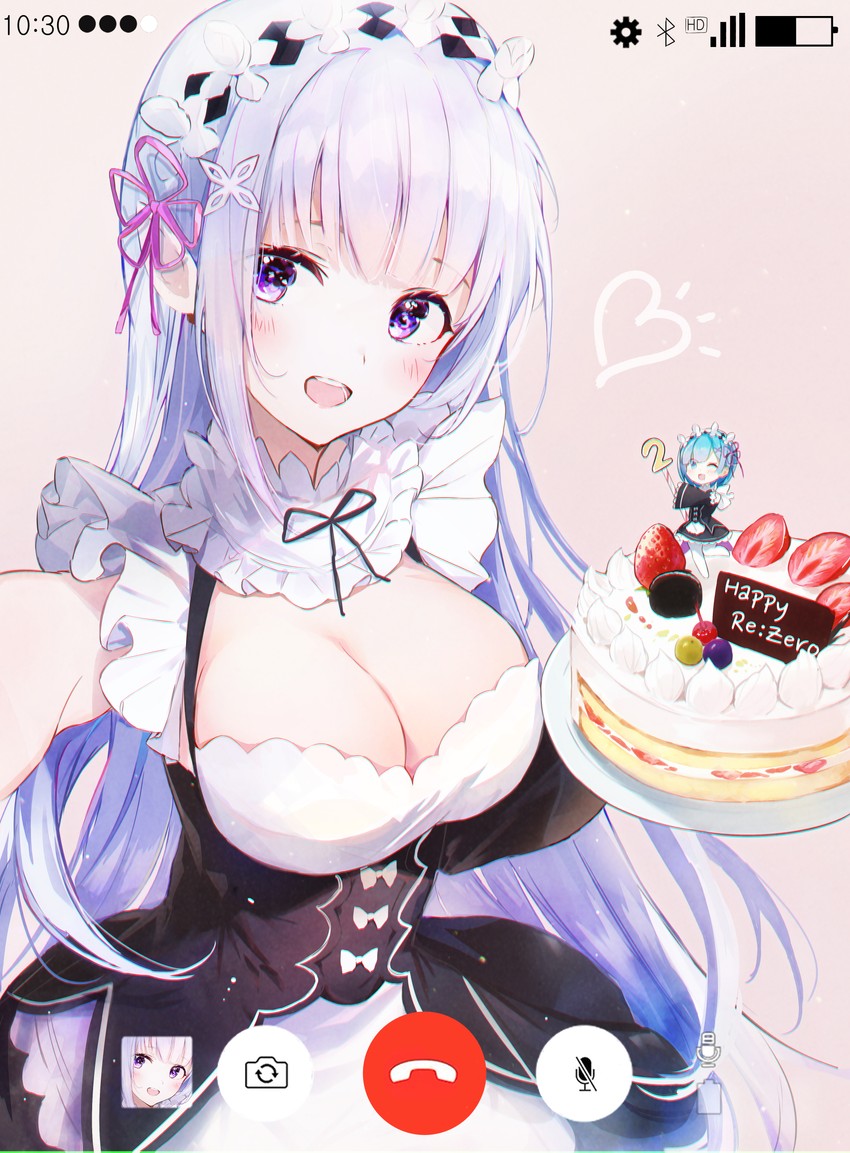 rem and emilia (re:zero kara hajimeru isekai seikatsu) drawn by dana_(hapong07)
