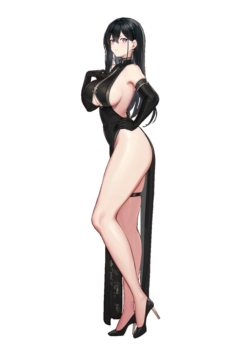 classy-black-haired girl (original) drawn by hayabusa_(vert_320)