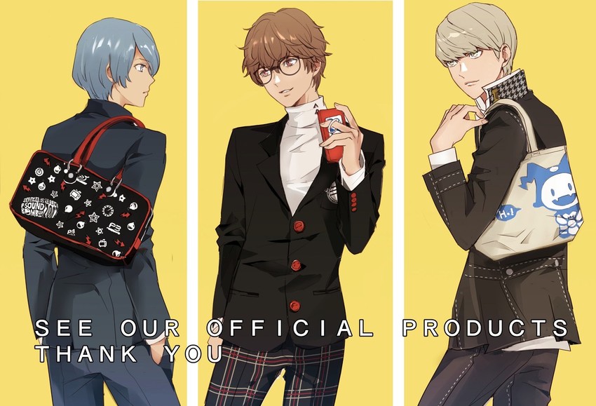 narukami yu, yuuki makoto, amamiya ren, and jack frost (persona and 3 more) drawn by nonota_(takerunoheya)