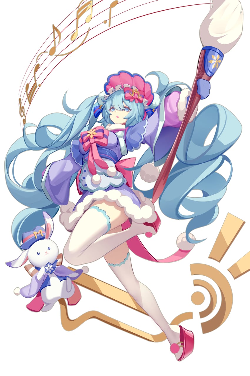 hatsune miku, yuki miku, and rabbit yukine (vocaloid) drawn by luai