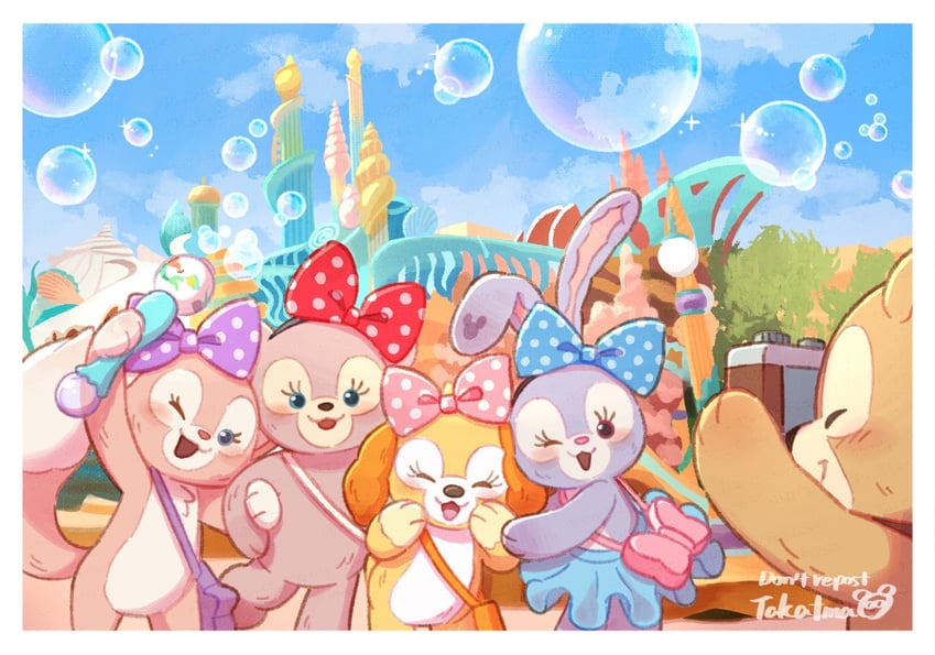duffy the disney bear, shelliemay, stellalou, linabell, and cookieann (disneyland and 1 more) drawn by takatmaorange