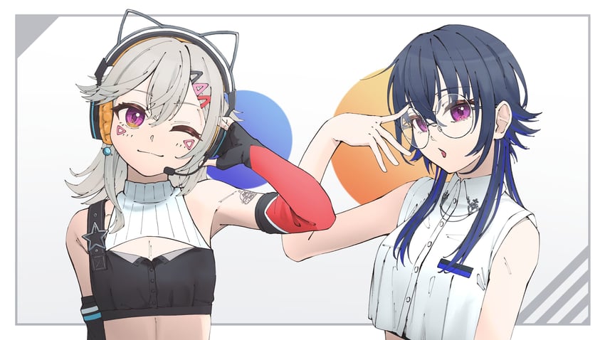 ichinose uruha and komori met (vspo! and 1 more) drawn by ury