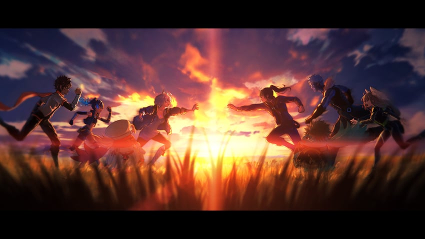mio, eunie, sena, noah, taion, and 3 more (xenoblade chronicles and 1 more) drawn by hakusai_(hksicabb)