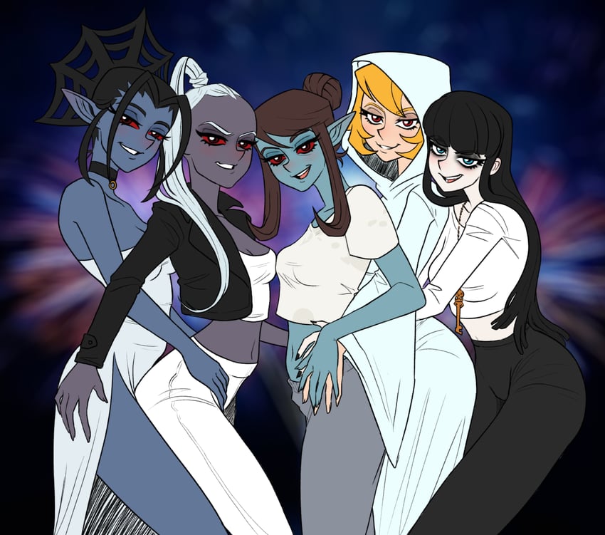 nocturnal, azura, meridia, mephala, and boethiah (the elder scrolls) drawn by ratopomboart