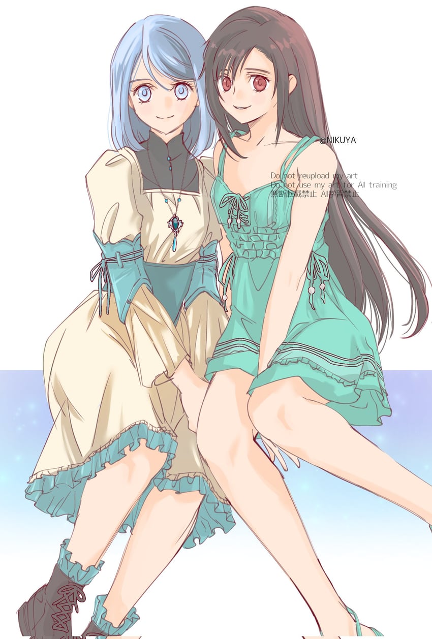 tifa lockhart and jill warrick (final fantasy and 3 more) drawn by nikuya_(nikuya888)