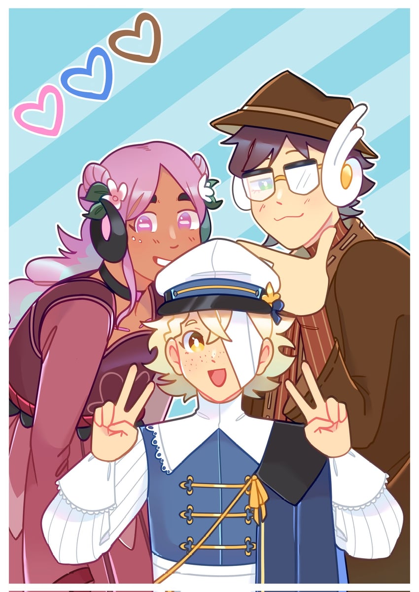 oliver, aurum, and audine (vocaloid and 2 more) drawn by paranoid_ghosts
