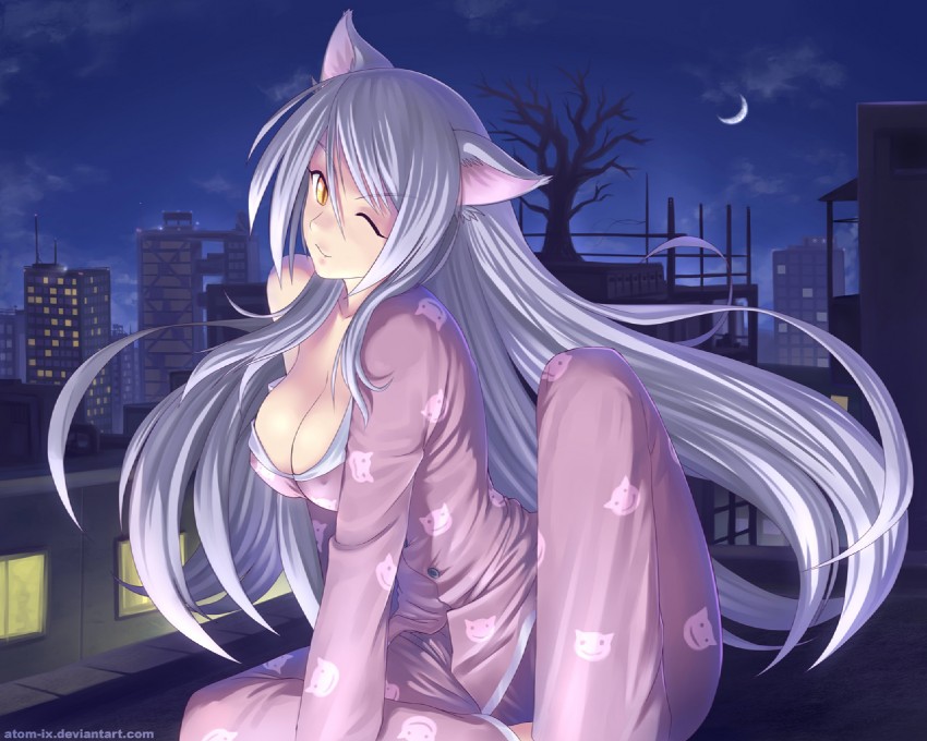 hanekawa tsubasa and black hanekawa (monogatari and 2 more) drawn by atomix