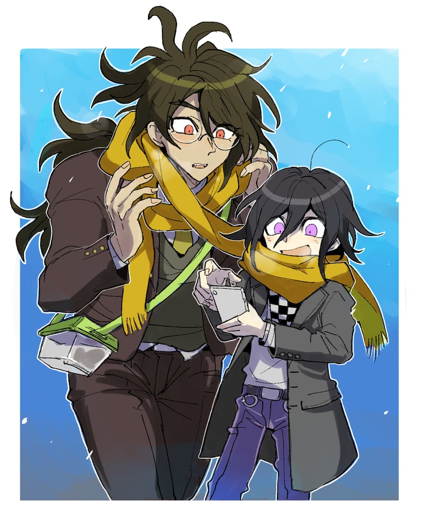 oma kokichi and gokuhara gonta (danganronpa and 1 more) drawn by kumakoro_(tetsupag)