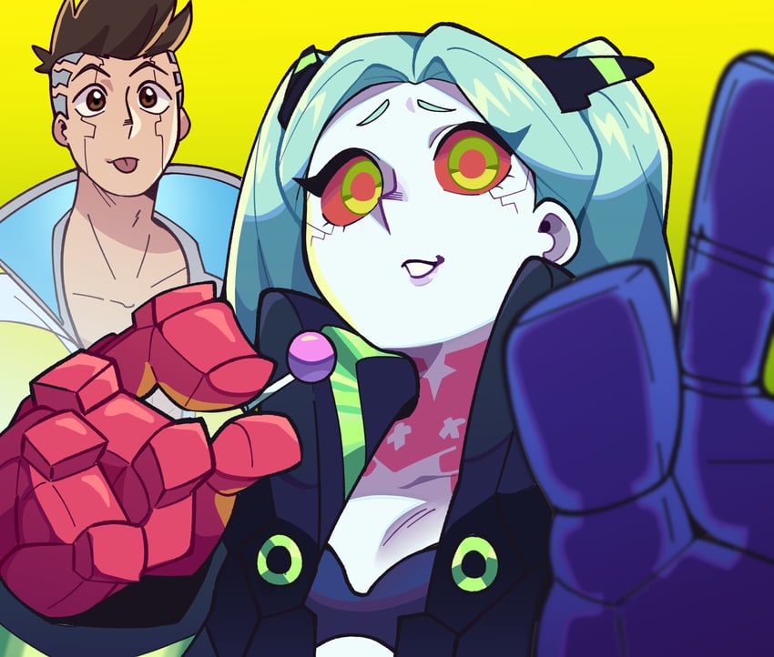 rebecca and david martinez (cyberpunk and 1 more) drawn by maejpg_.