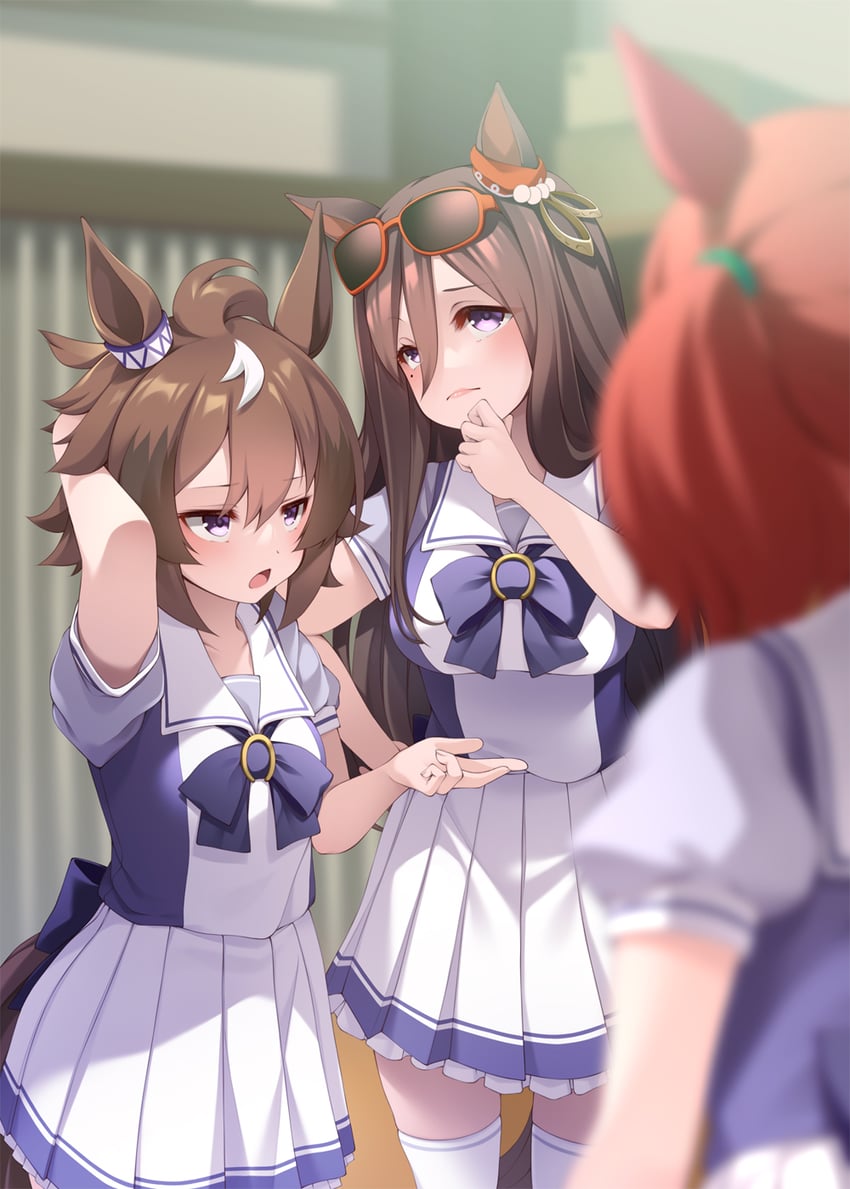nice nature, shinko windy, and seeking the pearl (umamusume) drawn by mofu_namako