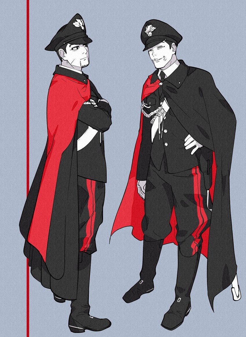 ogata hyakunosuke and usami tokishige (golden kamuy) drawn by sayasaka