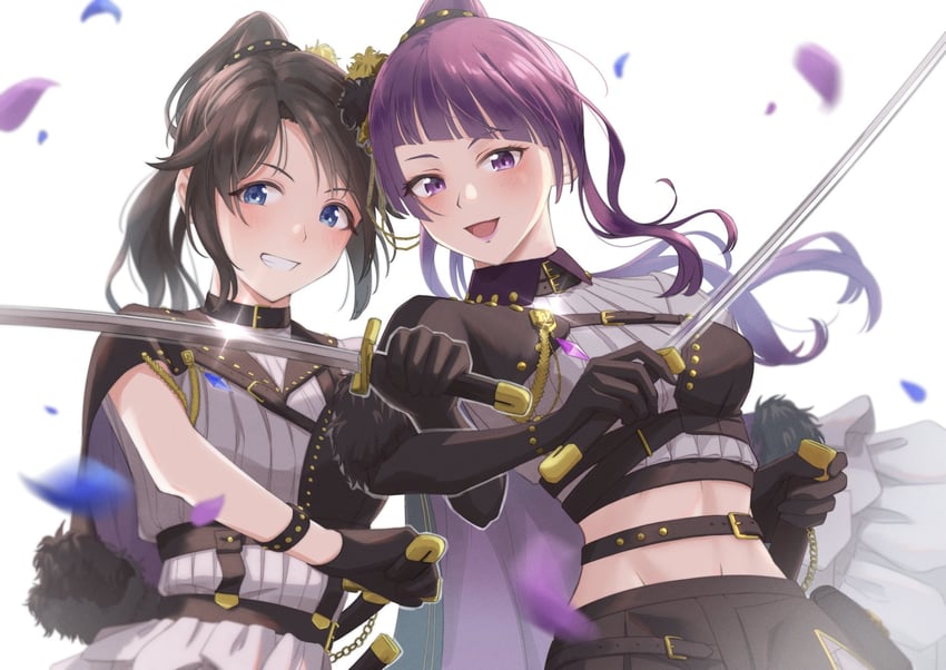tanaka mamimi and mitsumine yuika (idolmaster and 1 more) drawn by hachisu_lotus