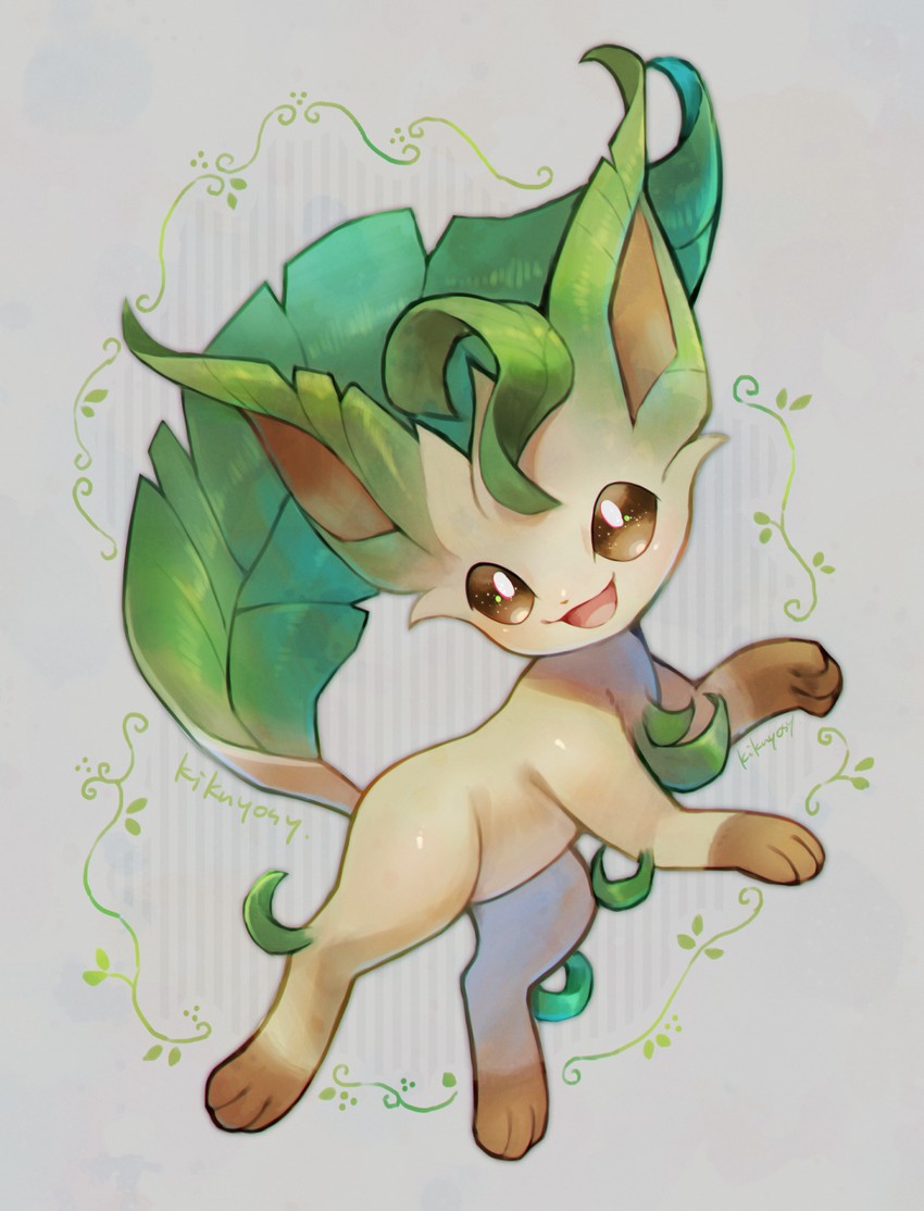 leafeon (pokemon) drawn by kikuyoshi_(tracco)