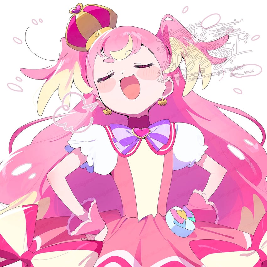 inukai komugi and cure wonderful (precure and 1 more) drawn by serizawa_serizane