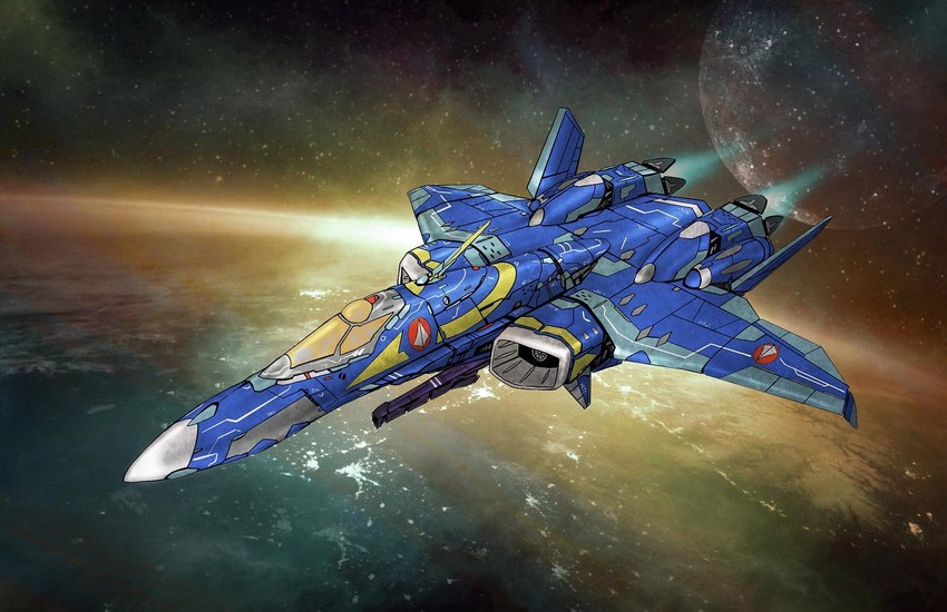 yf-21 and vf-22 (macross and 1 more) drawn by chrome_gear