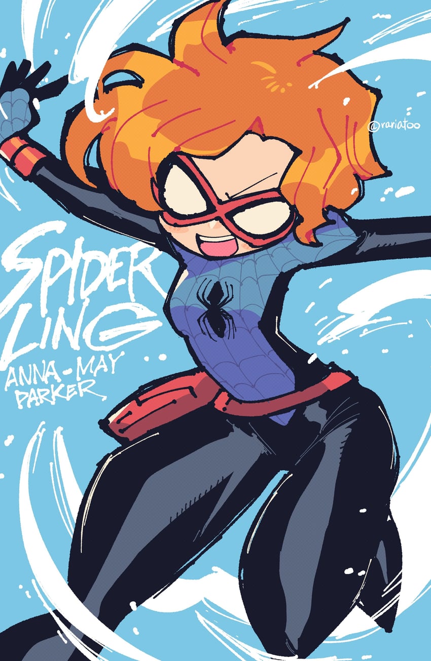 anna-may parker and spiderling (marvel and 1 more) drawn by rariatto_(ganguri)