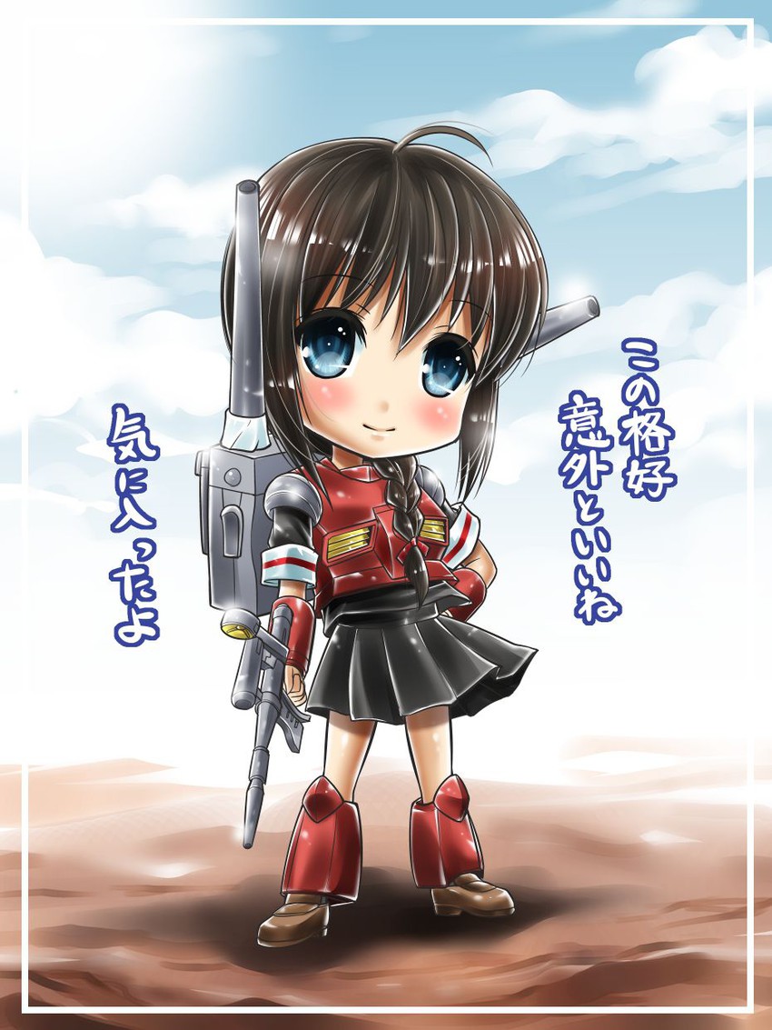 shigure and guncannon (kantai collection and 1 more) drawn by tsubakiyama_parry