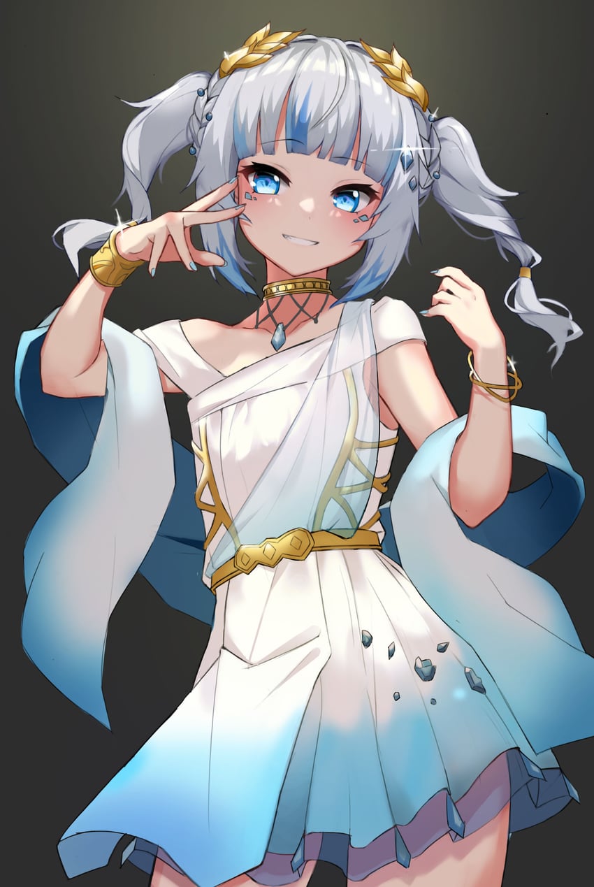 gawr gura (hololive and 1 more) drawn by gonggo
