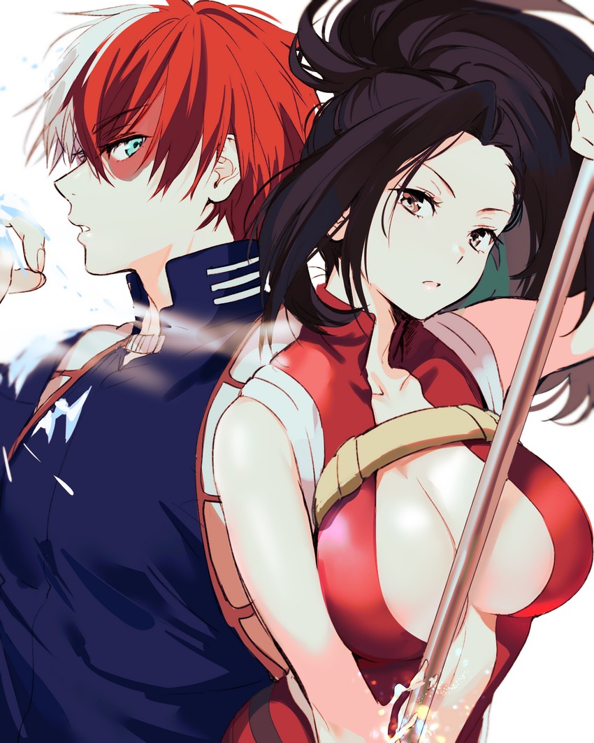 todoroki shoto and yaoyorozu momo (boku no hero academia) drawn by mery_(yangmalgage)