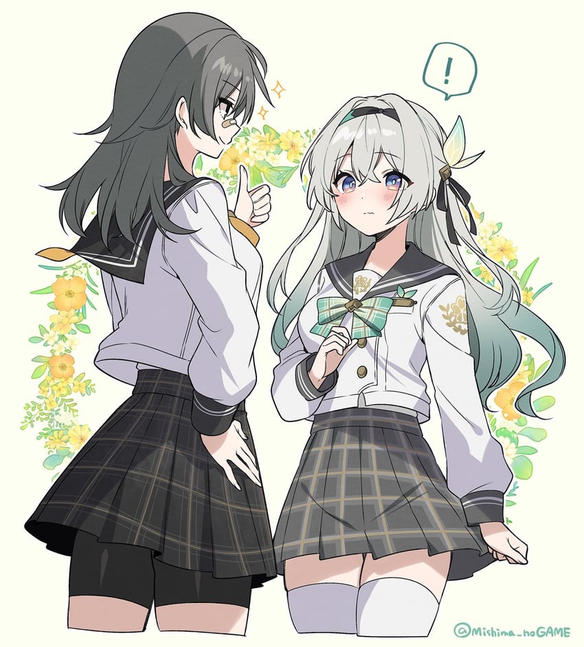 trailblazer, firefly, and stelle (honkai and 1 more) drawn by mishima_kurone