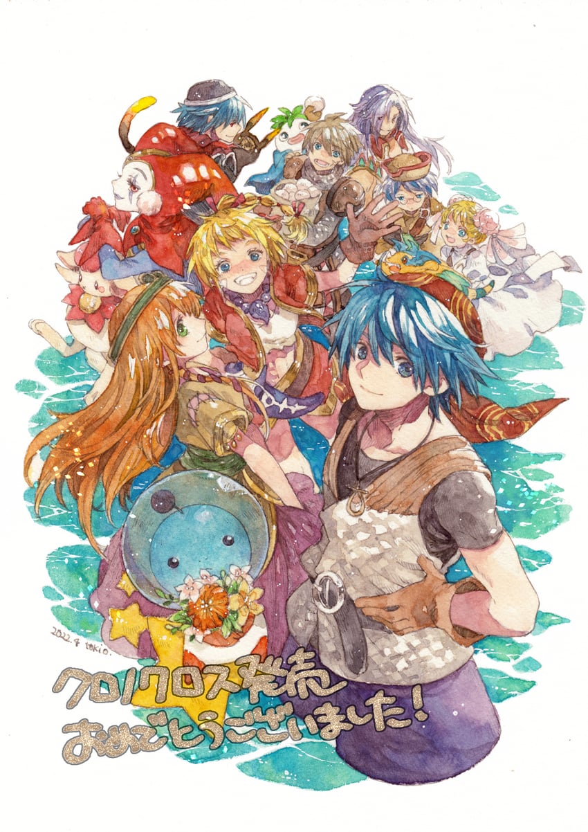 kid, serge, harle, leena, marcy, and 8 more (chrono cross) drawn by tokio_(okt0w0)