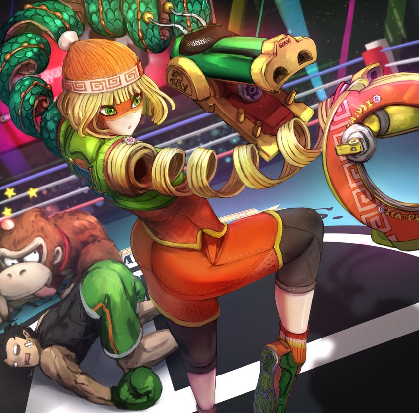 donkey kong, min min, and little mac (super smash bros. and 3 more) drawn by ippers