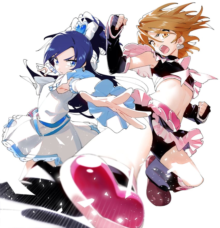 misumi nagisa, yukishiro honoka, cure black, and cure white (precure and 1 more) drawn by minakata_sunao