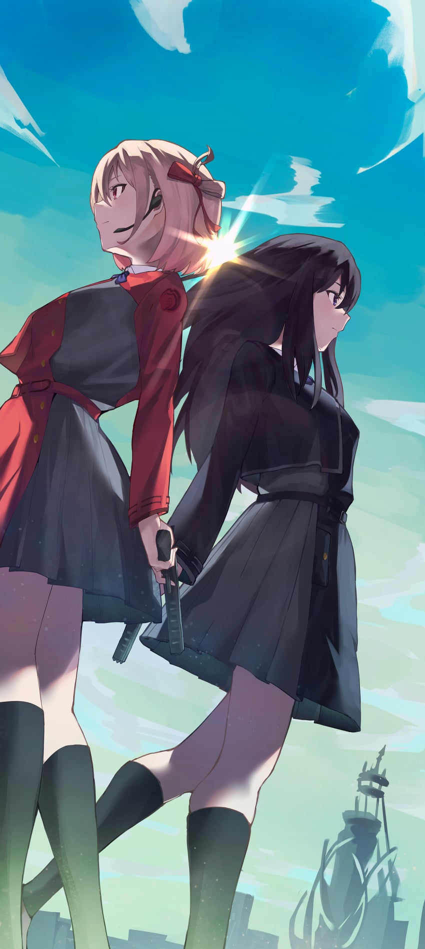 nishikigi chisato and inoue takina (lycoris recoil) drawn by minaminato1822