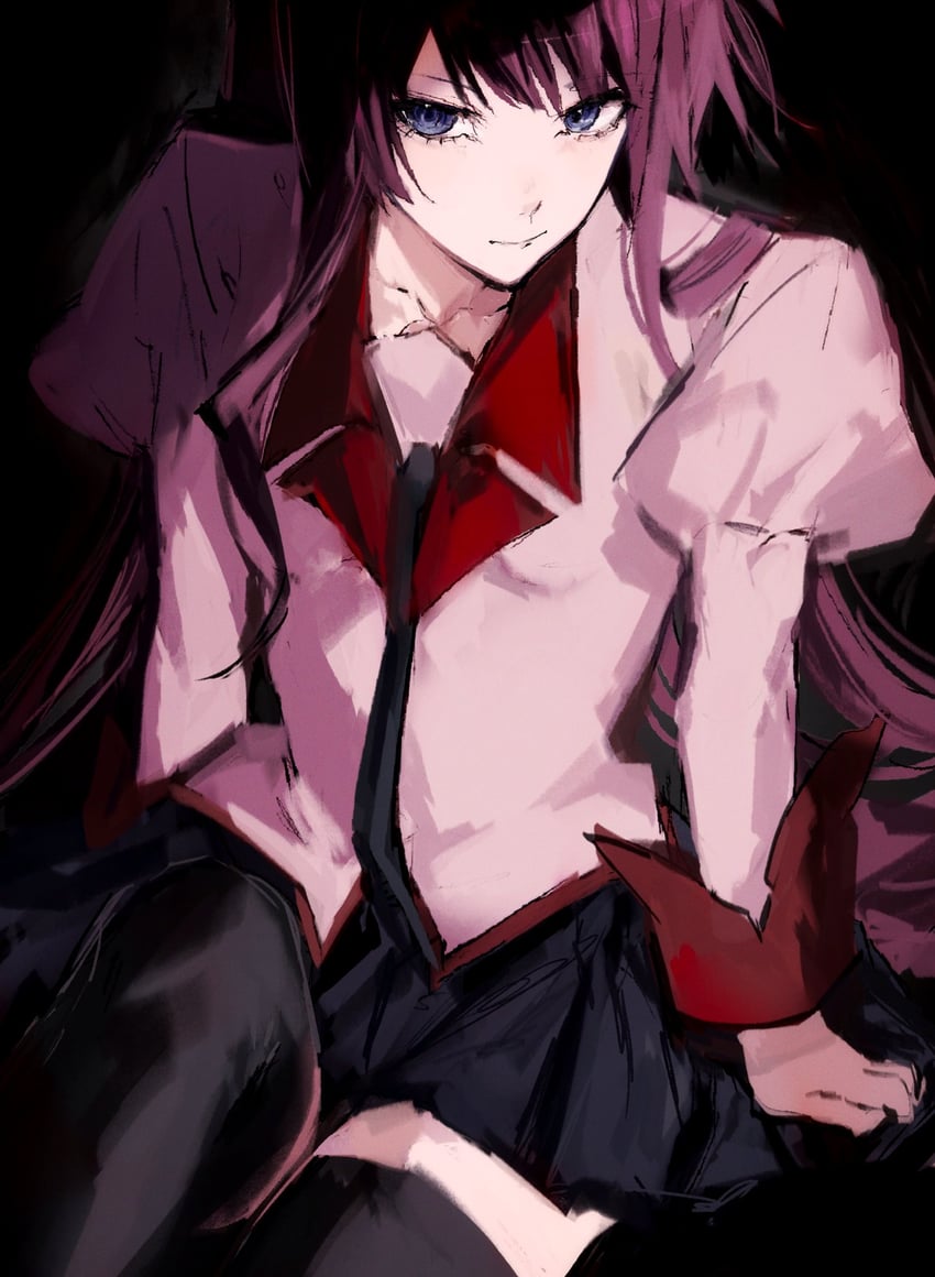 senjougahara hitagi (monogatari and 1 more) drawn by moku_(muooku)