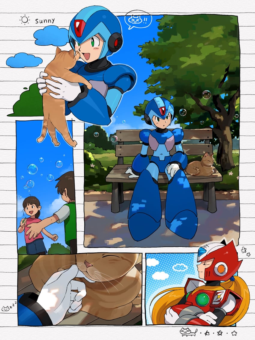 zero and x (mega man and 1 more) drawn by karen_(karenoni1031)