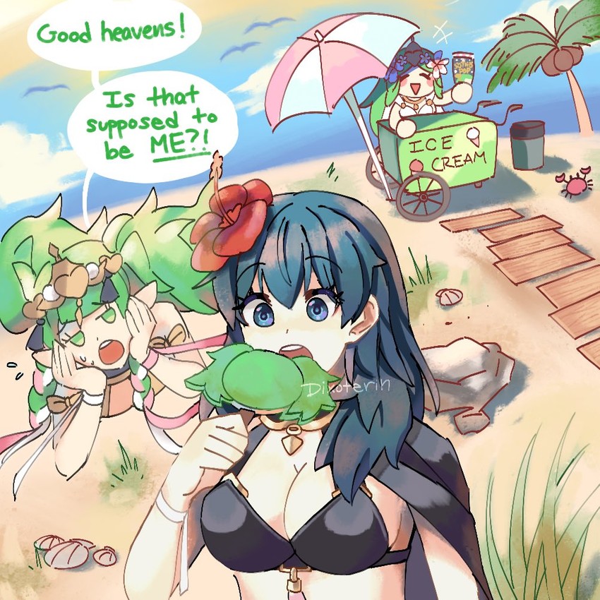 female byleth, rhea, and sothis (fire emblem and 2 more) drawn by dixoterin