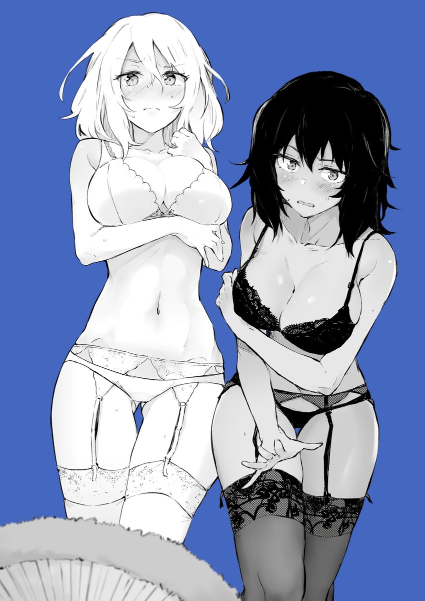 andou and oshida (girls und panzer) drawn by muteki_soda