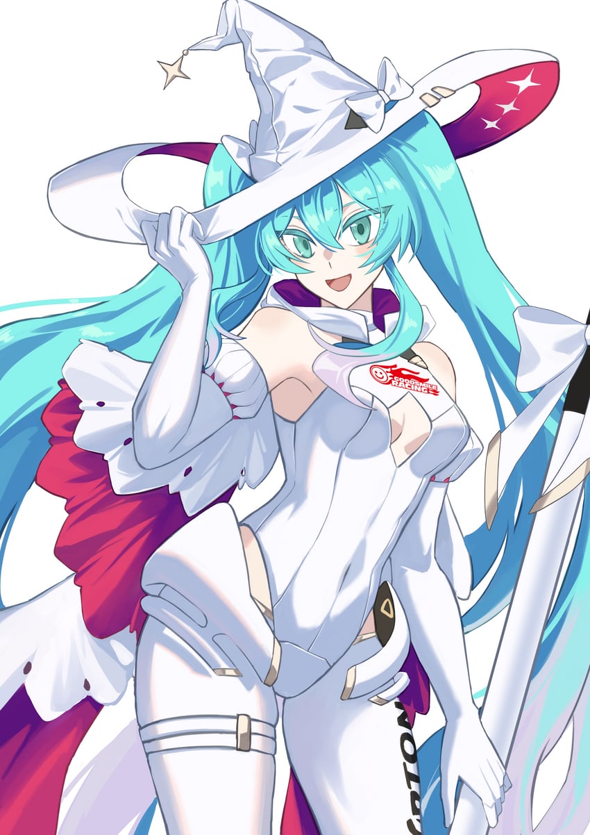 hatsune miku and racing miku (vocaloid and 1 more) drawn by qing_huan