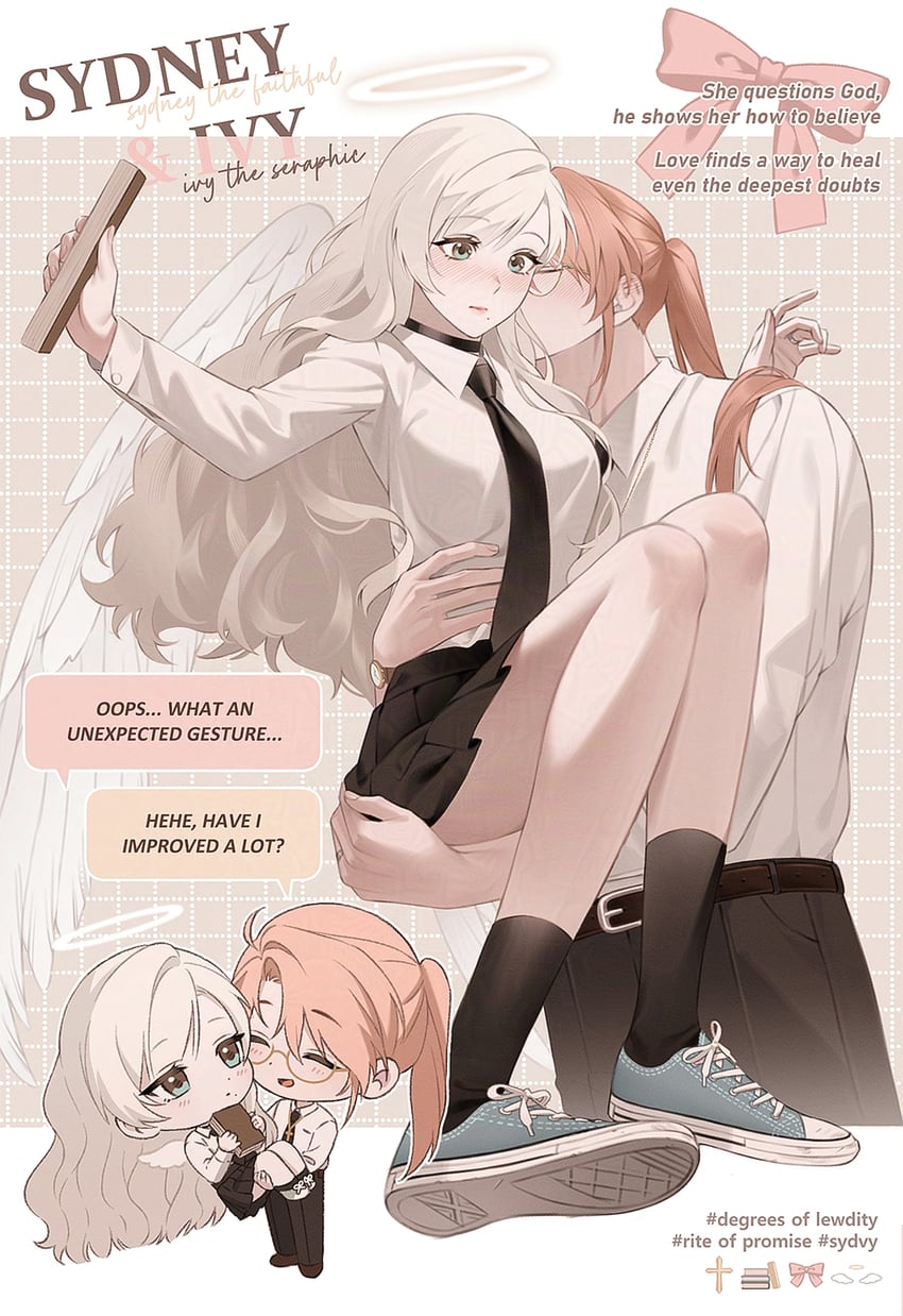player character, sydney, and ivy (degrees of lewdity) drawn by sinner_o0