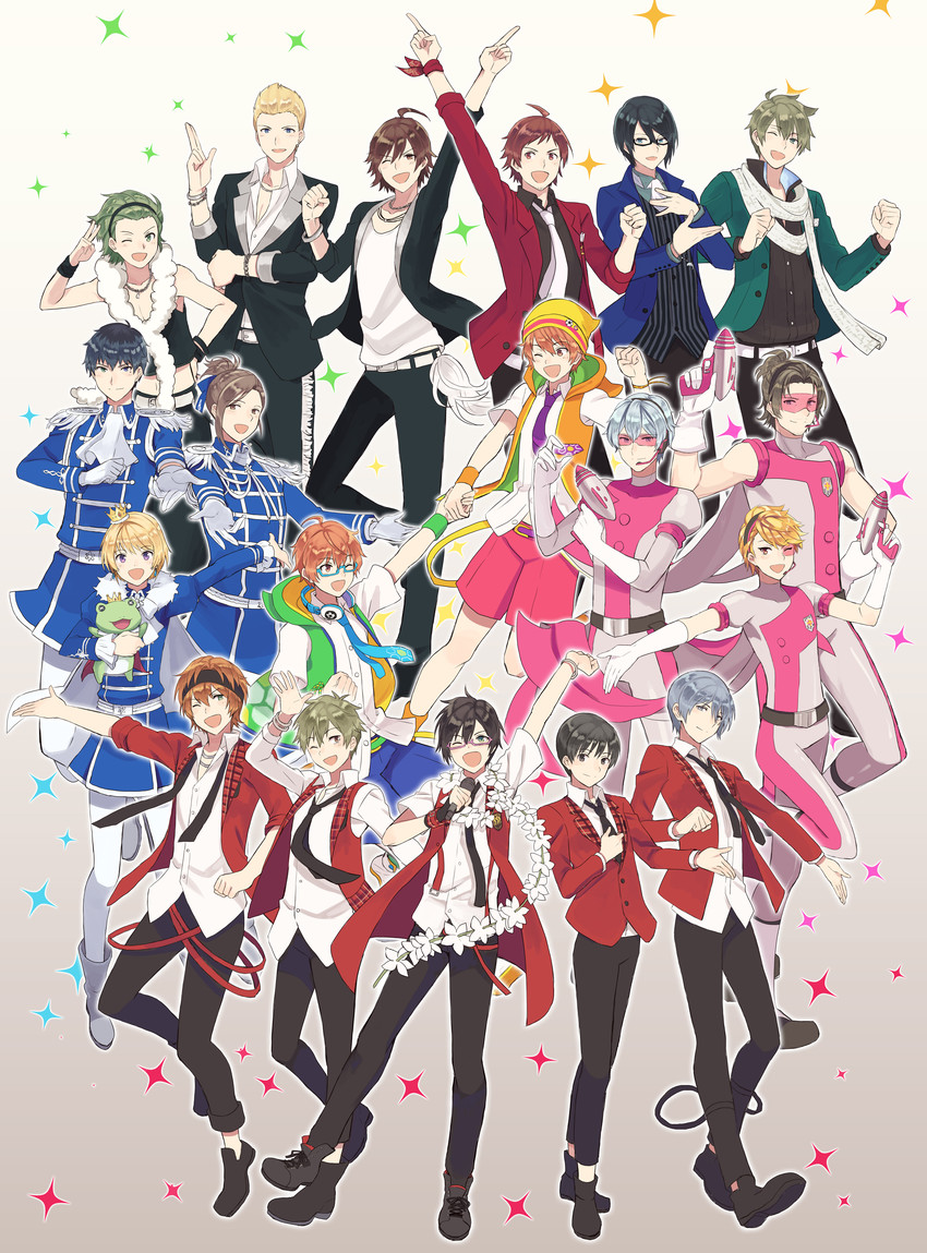 amagase touma, pierre bichelberger, tendo teru, mitarai shouta, iseya shiki, and 14 more (idolmaster and 1 more) drawn by akimachi