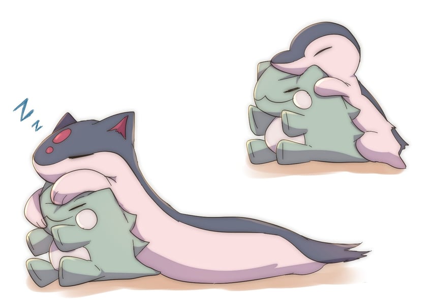 cyndaquil and quilava (pokemon) drawn by jinguu_(timaya)