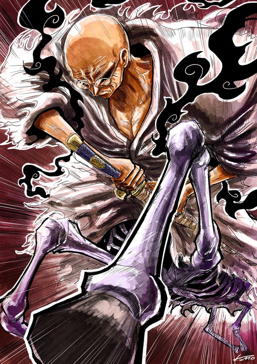 ethan-baron v. nusjuro (one piece) drawn by kumo_d7