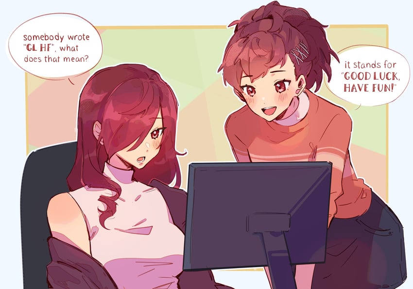 shiomi kotone and kirijou mitsuru (persona and 2 more) drawn by emi_star