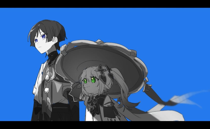 scaramouche, nahida, and wanderer (genshin impact) drawn by tenpi_(hello_3152)